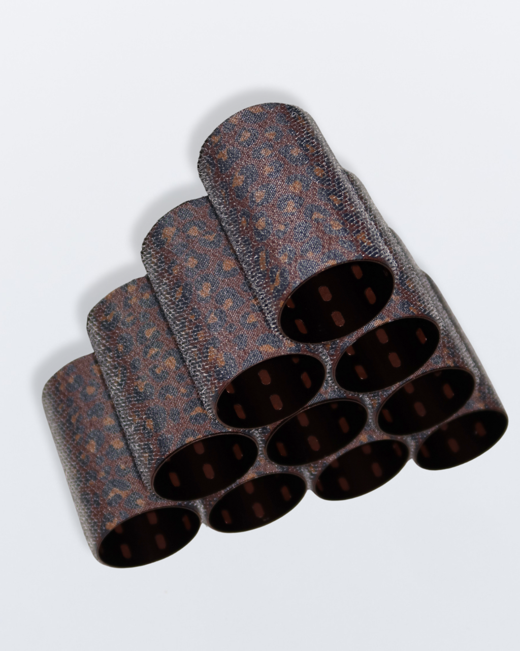 Large Thermal Hair Rollers - Vintage Leopard (10 pack + Clips)