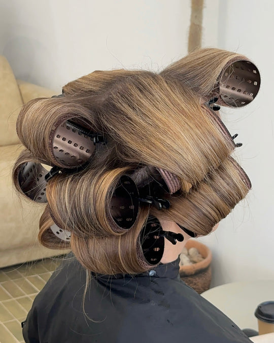 XL Thermal Hair Rollers - Walnut (10 pack + Clips)